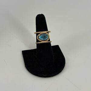 Moonstone gold-plated sterling silver ring Size 7 3/4